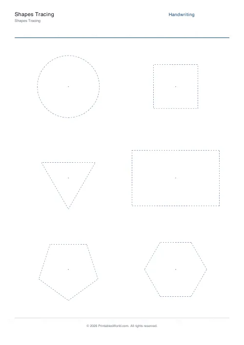 Free printable shape tracing — No labels — PDF download