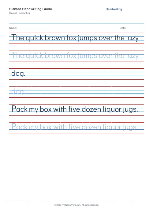 Free printable handwriting practice — Didact Gothic (print) — PDF download