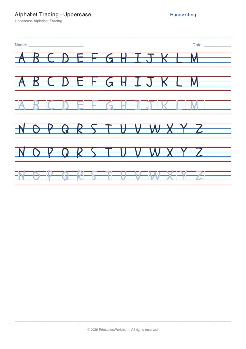 Free printable handwriting practice — Schoolbell — PDF download