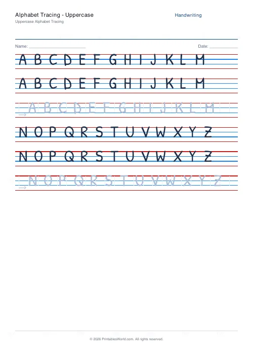 Free printable handwriting practice (Stroke arrows), PDF download