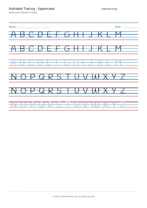 Free printable handwriting practice (Handlee), PDF download
