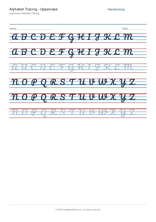 Free printable handwriting practice (Pacifico (cursive)), PDF download