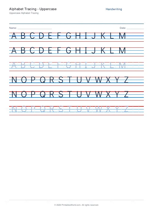 Free printable handwriting practice (Didact Gothic (print)), PDF download