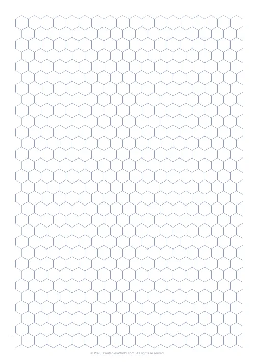 Free printable hex grid paper — 6 mm edge — PDF download