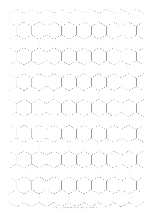Free printable hex grid paper — 12 mm edge — PDF download