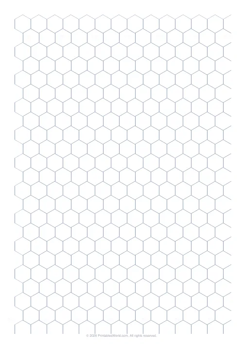 Free printable hex grid paper — Pointy-top — PDF download