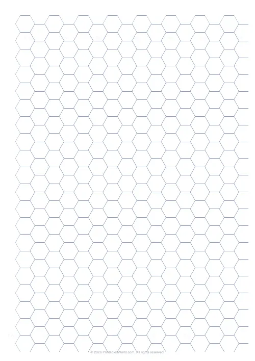 Free printable hex grid paper — Flat-top — PDF download