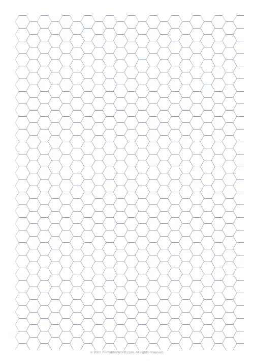 Free printable hex grid paper — 6 mm edge — PDF download