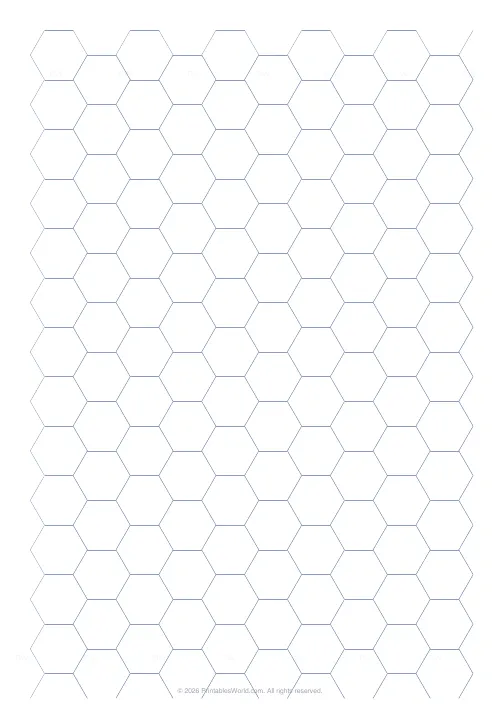 Free printable hex grid paper — 12 mm edge — PDF download