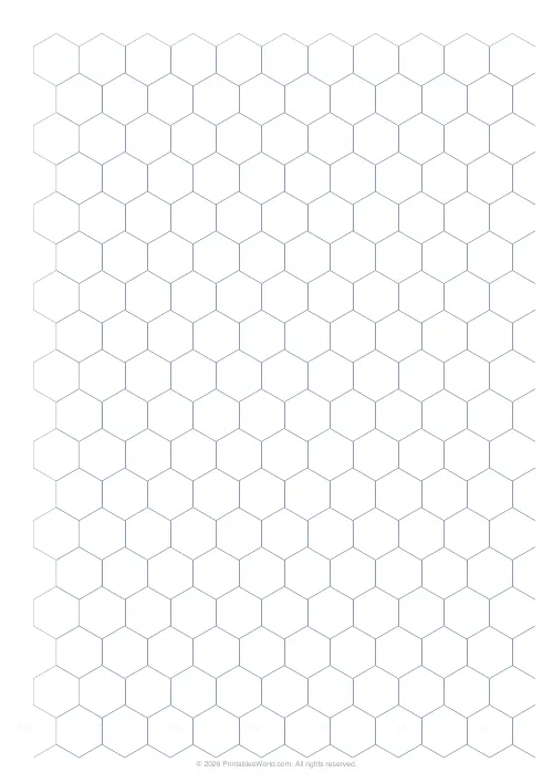 Free printable hex grid paper — Pointy-top — PDF download