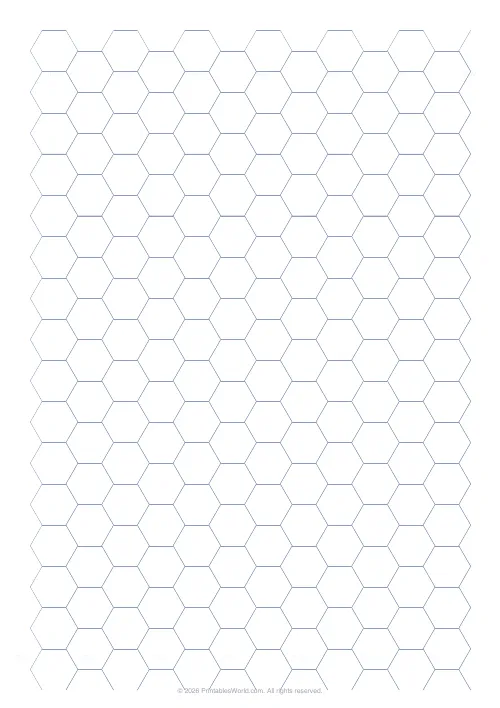 Free printable hex grid paper — Flat-top — PDF download