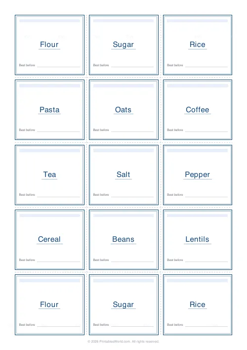 Free printable jar & pantry labels — PDF download