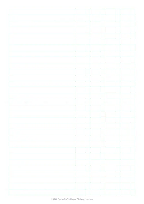 Free printable accounting ledger paper (4 columns), PDF download