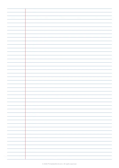 Free printable lined paper — 6.35 mm (narrow ruled) — PDF download
