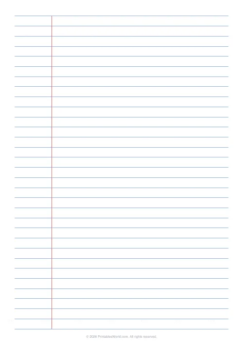 Free printable lined paper — 8.7 mm (wide ruled) — PDF download