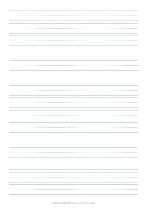 Free printable lined paper — Primary (three-line) — PDF download
