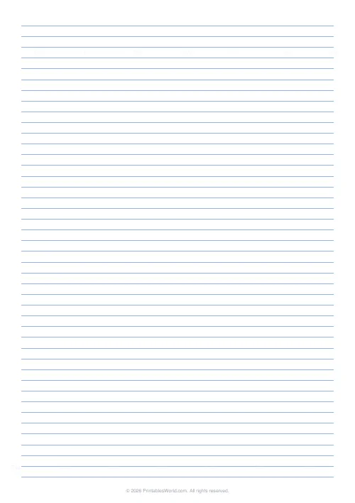 Free printable lined paper — 6.35 mm (narrow ruled) — PDF download