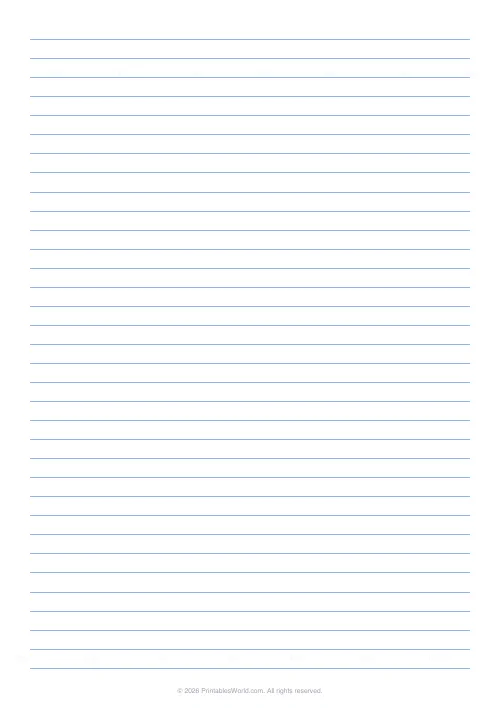 Free printable lined paper — Plain ruled — PDF download