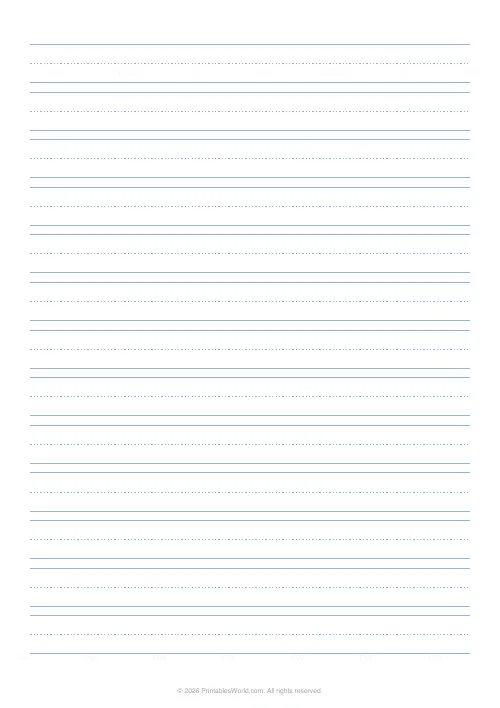 Free printable lined paper — Primary (three-line) — PDF download