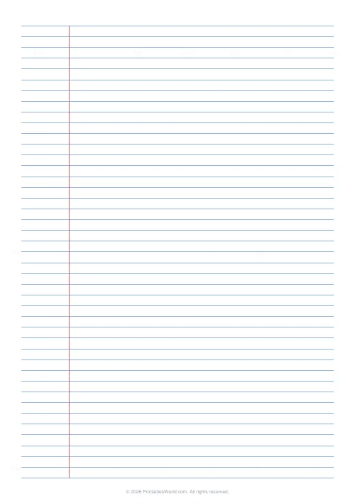 Free printable lined paper (6.35 mm (narrow ruled)), PDF download