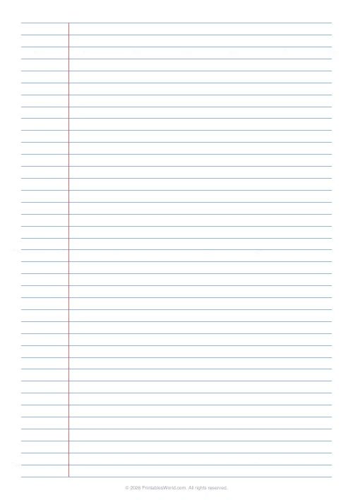 Free printable lined paper (7.1 mm (college ruled)), PDF download
