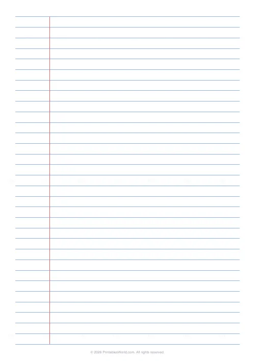 Free printable lined paper (8.7 mm (wide ruled)), PDF download