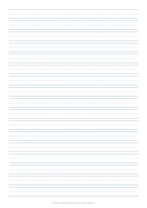 Free printable lined paper (Primary (three-line)), PDF download
