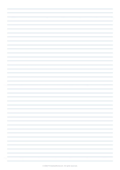 Free printable lined paper (Plain ruled), PDF download