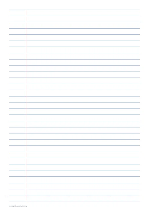 Free printable lined Paper — Wide Ruled PDF — sheet 1