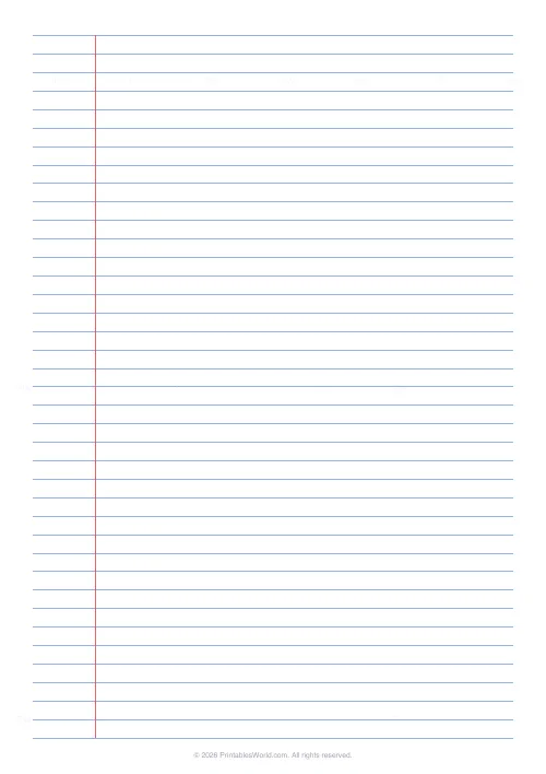 Free printable lined paper (7.1 mm (college ruled)), PDF download