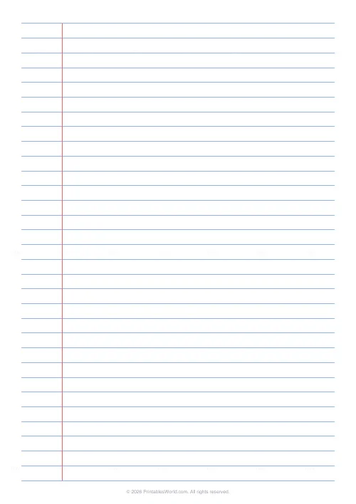Free printable lined paper (8.7 mm (wide ruled)), PDF download