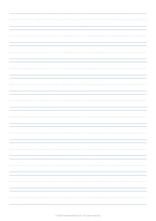 Free printable lined paper (Primary (three-line)), PDF download