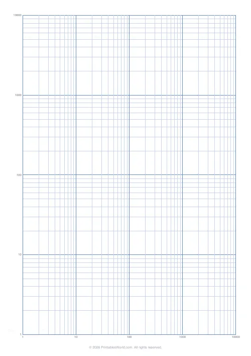 Free printable log-log graph paper — 4 decades — PDF download