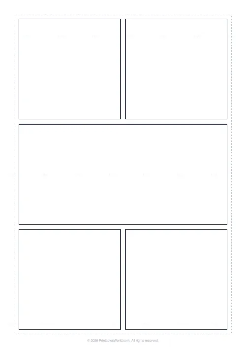 Free printable manga panel page (Classic 3-row (2/1/2)), PDF download