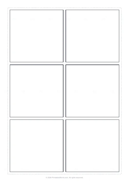 Free printable manga panel page (Grid 2x3), PDF download