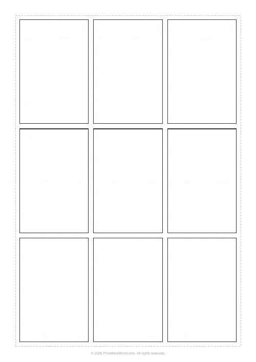 Free printable manga panel page (Grid 3x3), PDF download