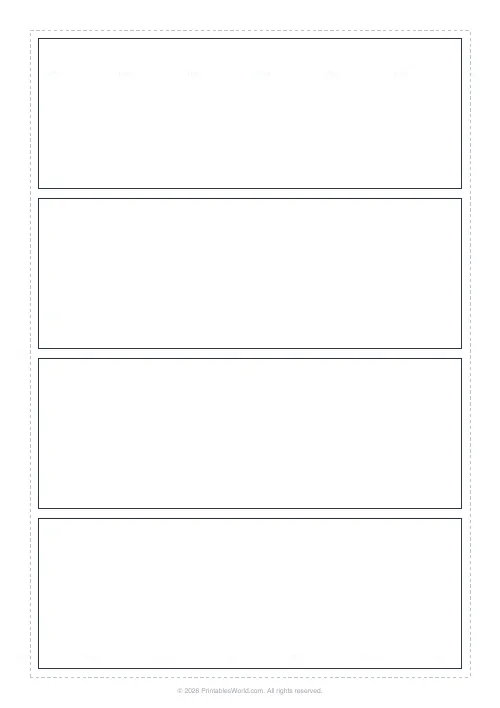 Free printable manga panel page (Wide strips (4 rows)), PDF download