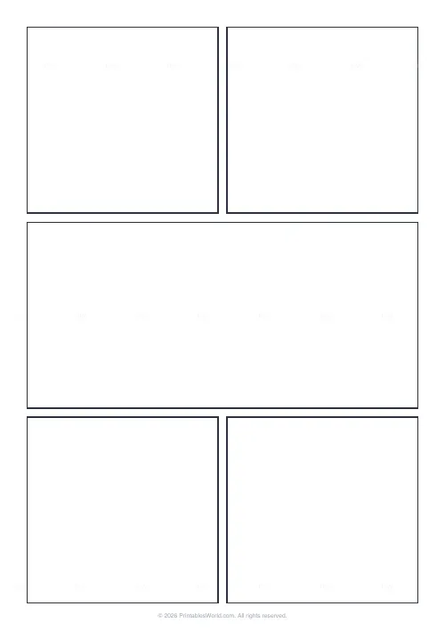 Free printable manga panel page (No bleed guide), PDF download