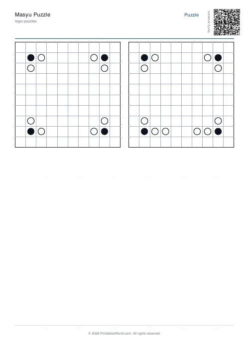 Free printable masyu loop puzzle (10x10), PDF download