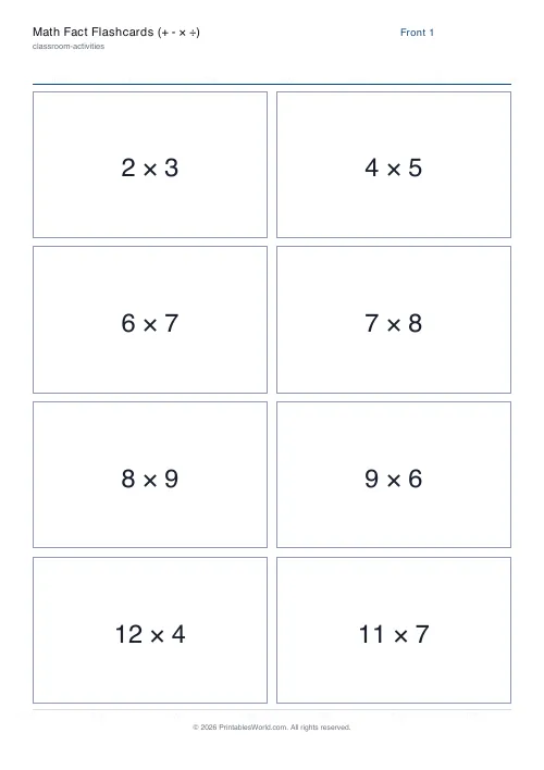Free printable custom flashcards — 8 (4×2) — PDF download