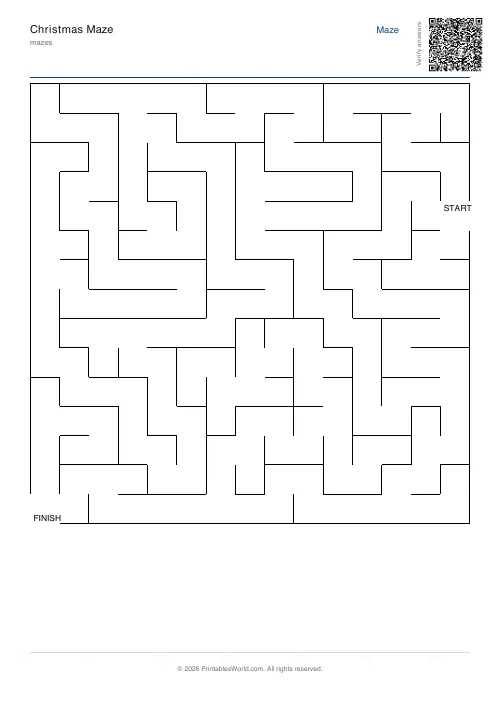 Free printable maze — Hard, with answer key — PDF download