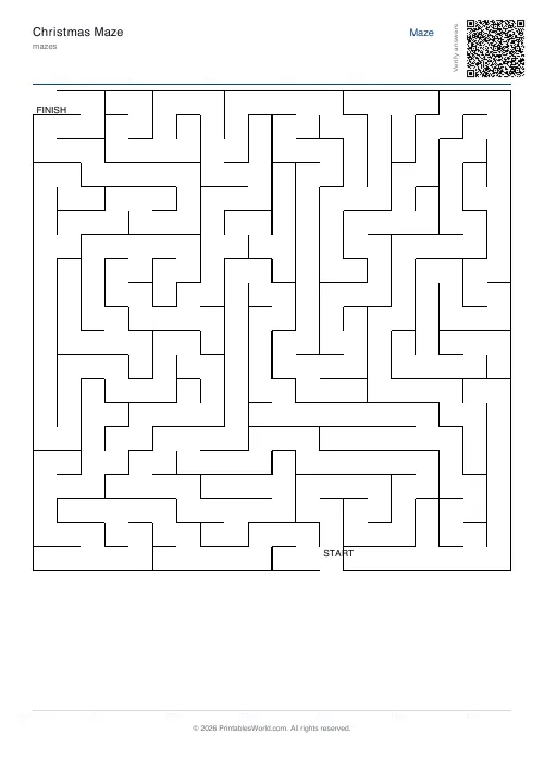 Free printable maze — 20×20 — PDF download