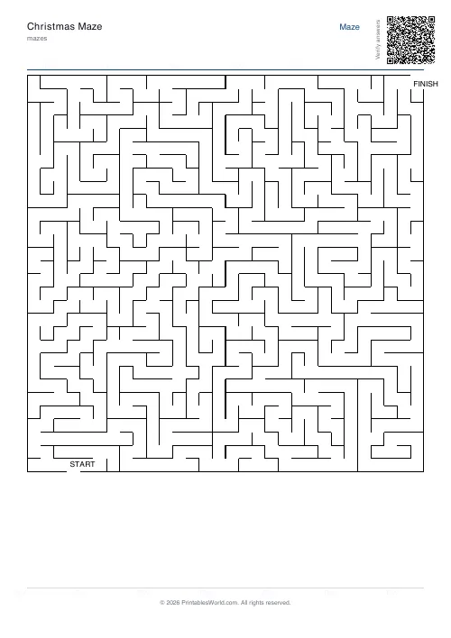 Free printable maze — 30×30 — PDF download