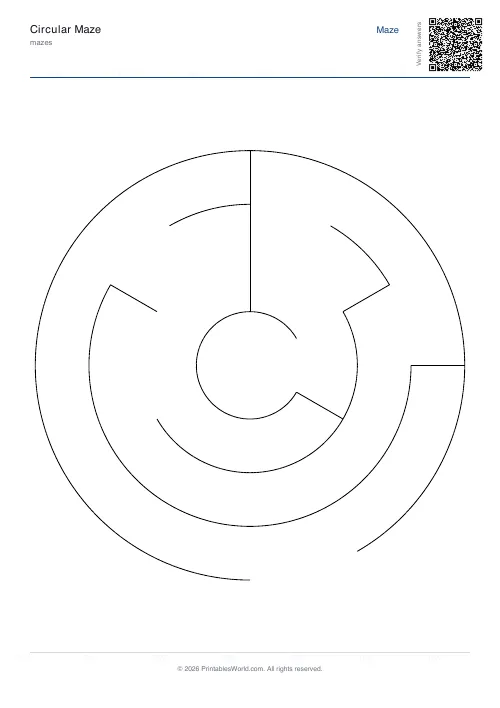 Free printable circular maze — 4 — PDF download