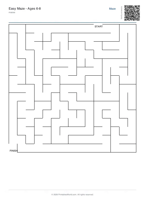 Free printable maze — Easy — PDF download