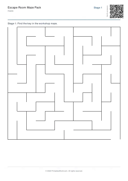 Free printable escape room maze — Set 1 — PDF download