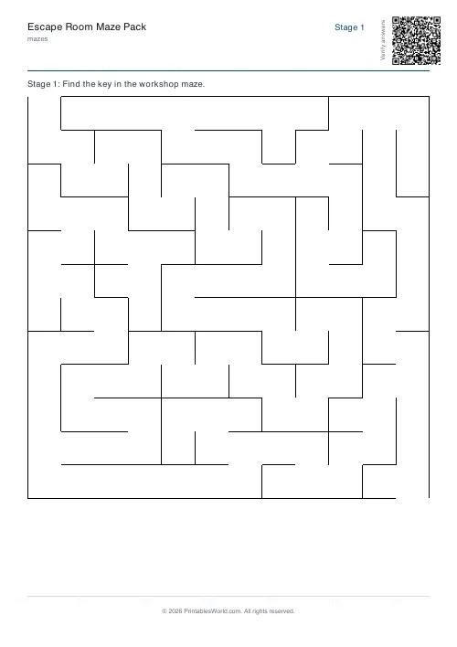 Free printable escape room maze — Set 2 — PDF download