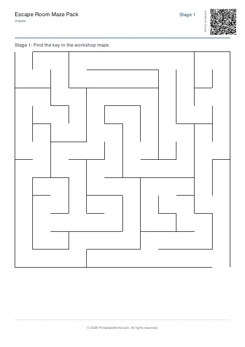 Free printable escape room maze — Set 3 — PDF download