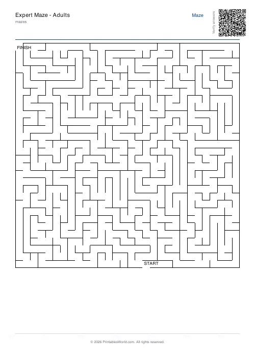 Free printable maze — Hard — PDF download