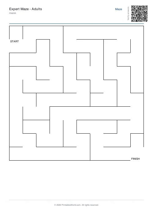 Free printable maze — 10×10 — PDF download